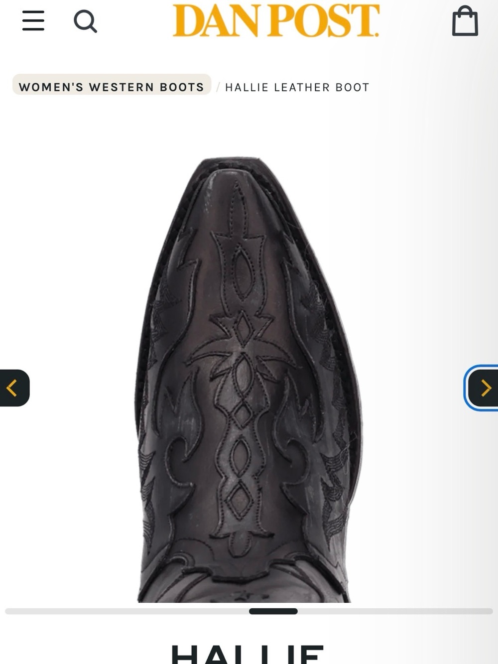Dan Post Dark Leather Heeled Boots - Picture 8 of 8